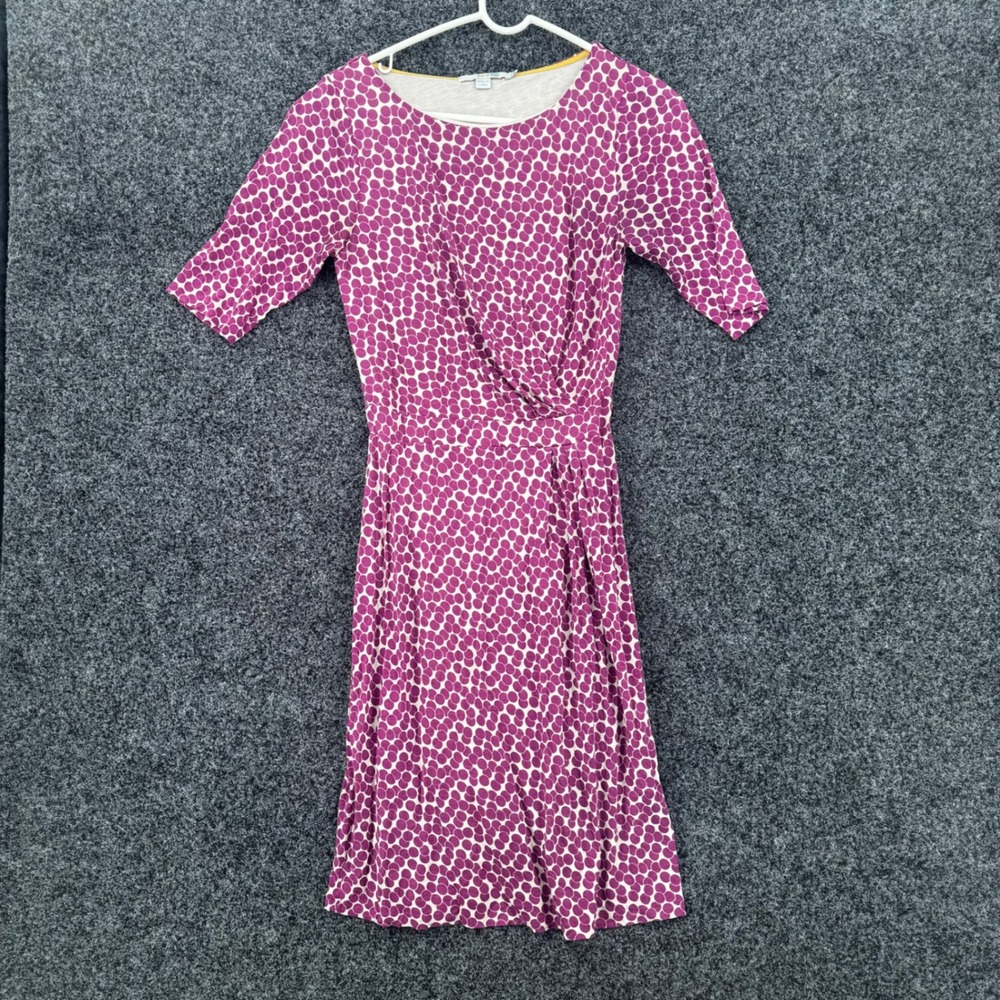 Boden Purple Dot Faux Wrap Dress Tencel Lyocell US 6R UK 10R SC8056/002
